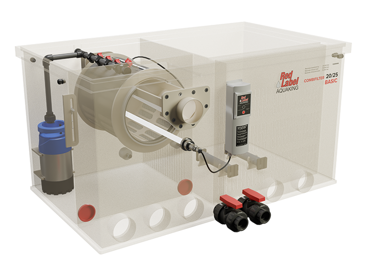 BASIC Combi 20/25 van AquaKing Red Label, combi-trommelfilter met geopende voorzijde