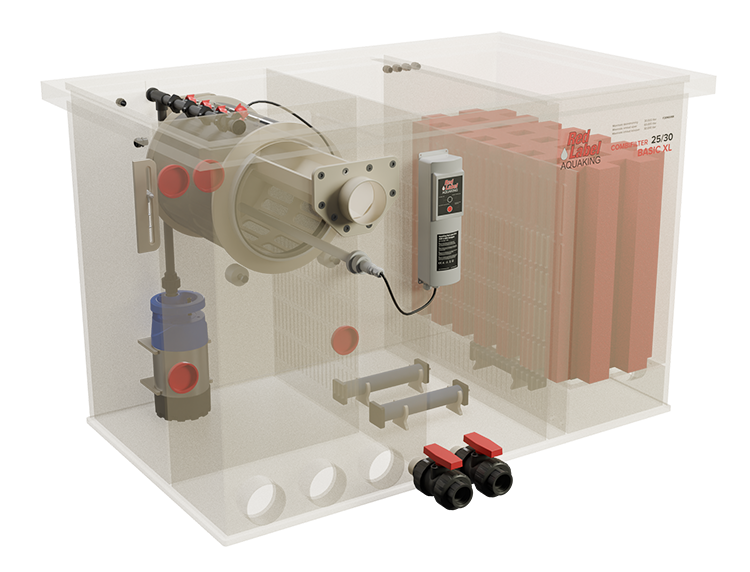 BASIC Combi 25/30 XL van AquaKing Red Label, combi-trommelfilter met geopende voorzijde
