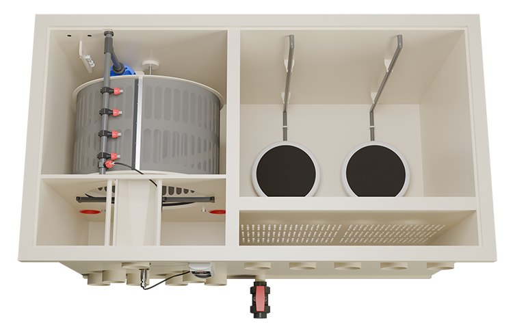 BASIC Combi 50/60 van AquaKing Red Label in pompuitvoering, schuin van boven gezien