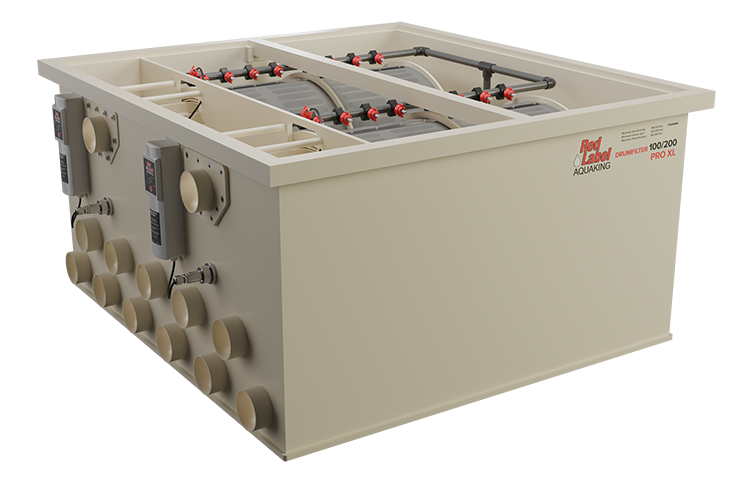 PRO Drum 100/200 XL van AquaKing Red Label, gesloten, vooraanzicht