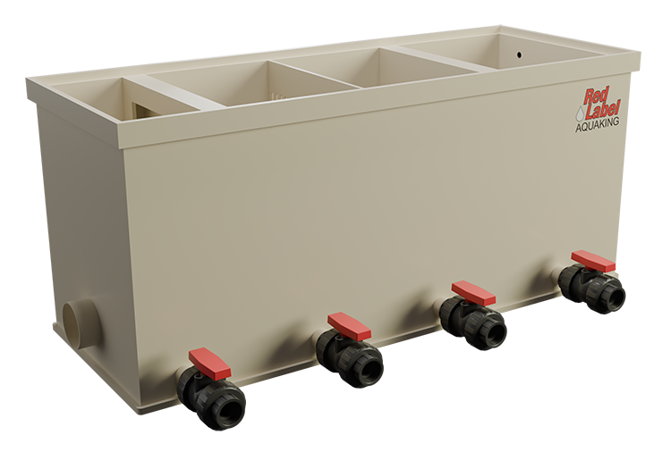 BASIC 4-kamer filter van AquaKing Red Label, gesloten, vooraanzicht