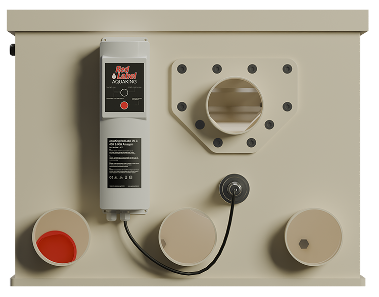 BASIC Drum 20/25 van AquaKing Red Label, trommelfilter voor 20.000 liter per uur, vooraanzicht